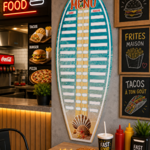 🏄‍♂️ Menu Surf Premium – Tableau d’Affichage Effaçable