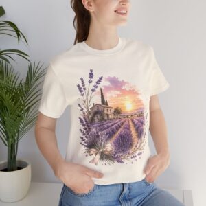 Lavender Field Sunset T‑Shirt — Provence Cottage Floral Tee