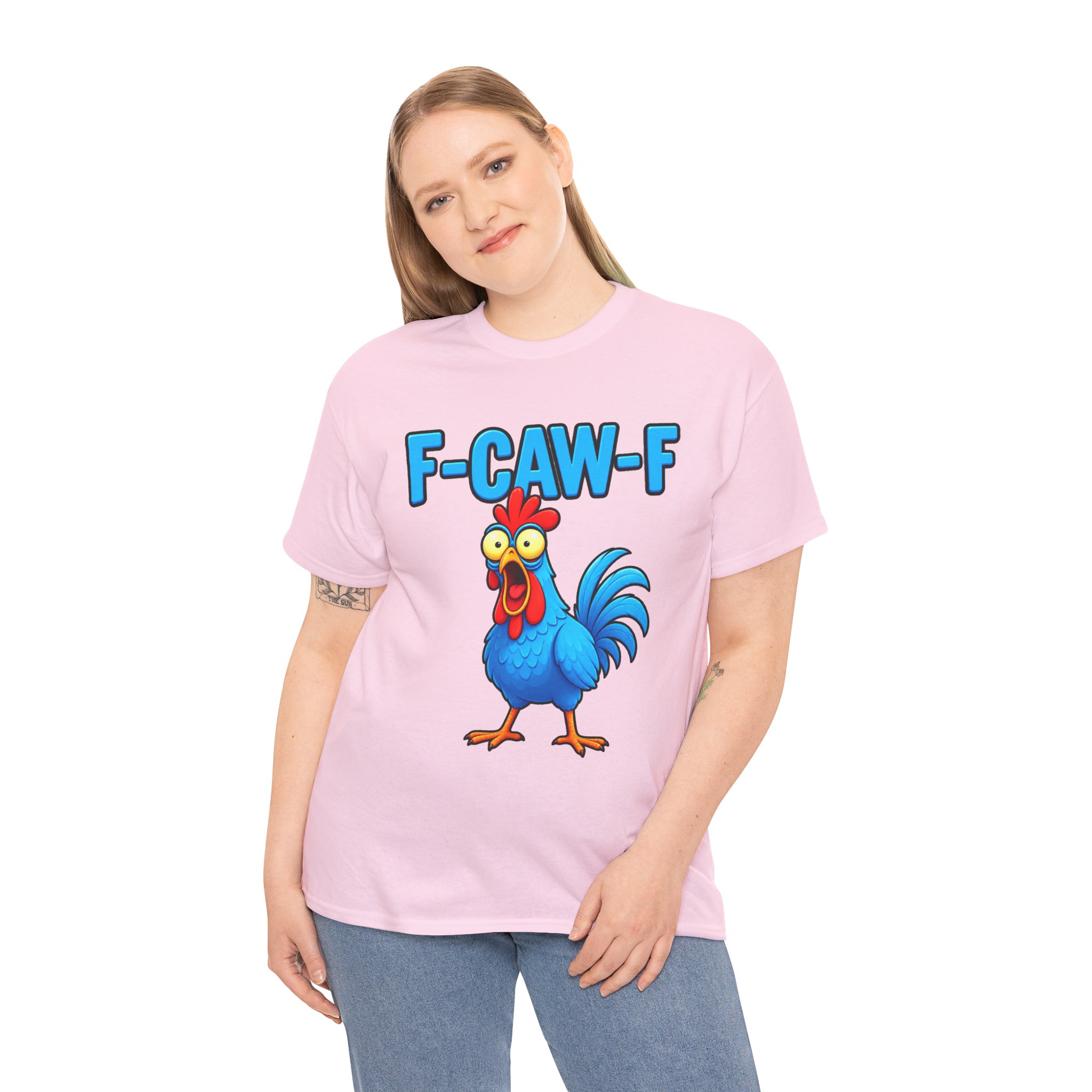 Funny Rooster T-Shirt – "F-CAW-F" Cartoon Chicken Tee – Image 18