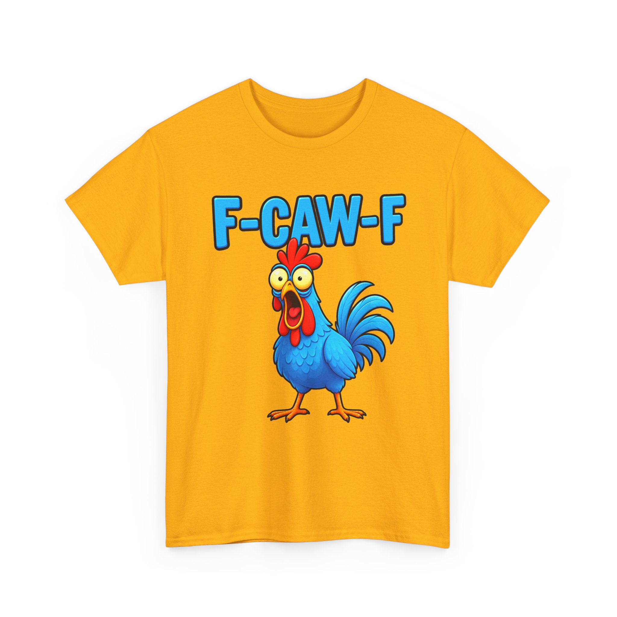Funny Rooster T-Shirt – "F-CAW-F" Cartoon Chicken Tee – Image 11