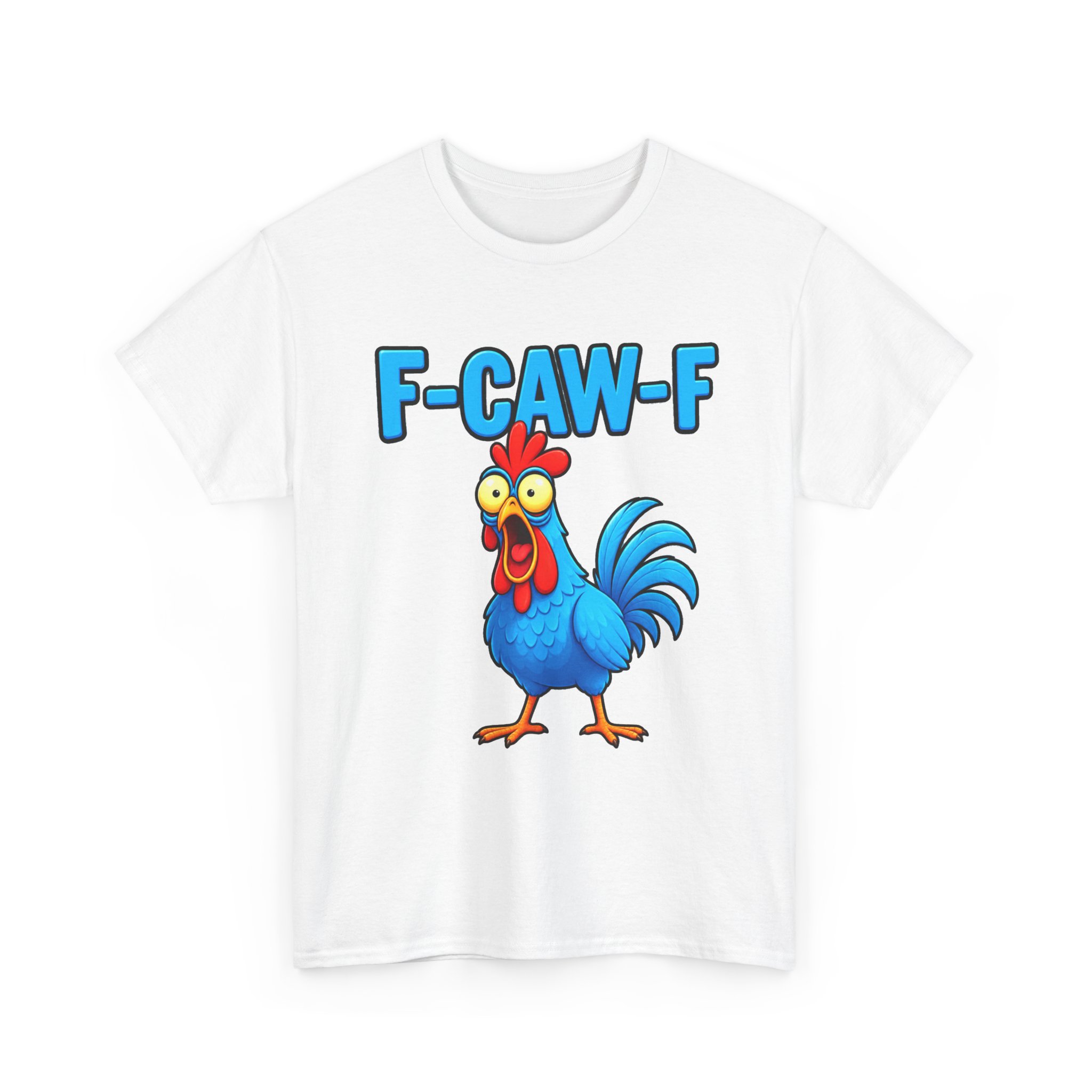 Funny Rooster T-Shirt – "F-CAW-F" Cartoon Chicken Tee – Image 7