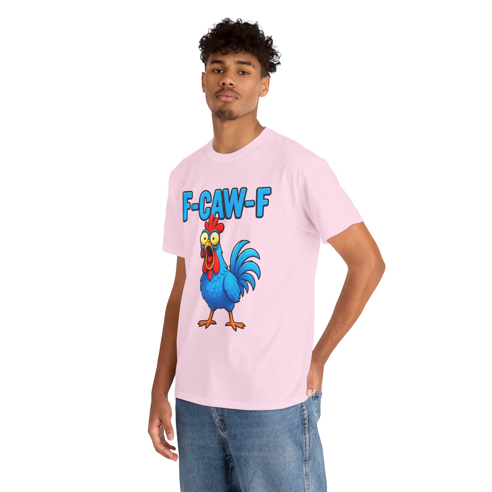 Funny Rooster T-Shirt – "F-CAW-F" Cartoon Chicken Tee – Image 16
