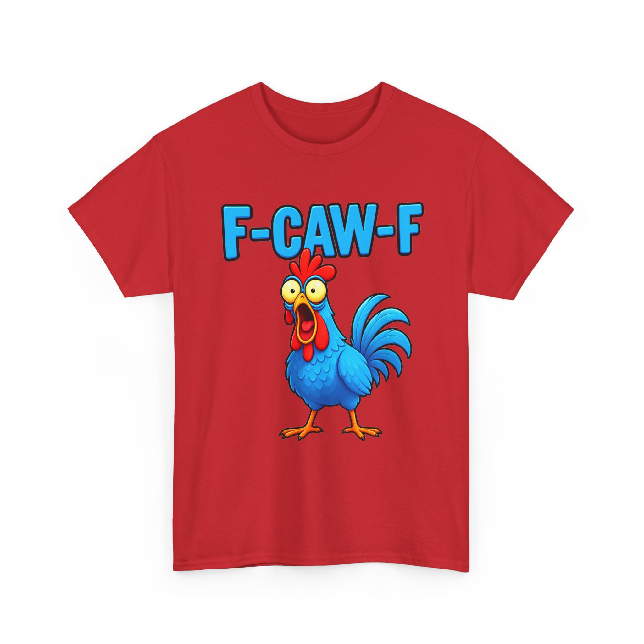 Funny Rooster T-Shirt – "F-CAW-F" Cartoon Chicken Tee – Image 20