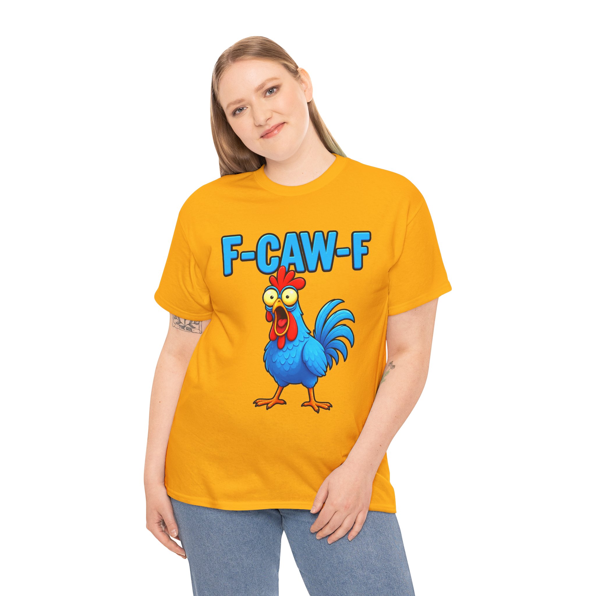 Funny Rooster T-Shirt – "F-CAW-F" Cartoon Chicken Tee – Image 13