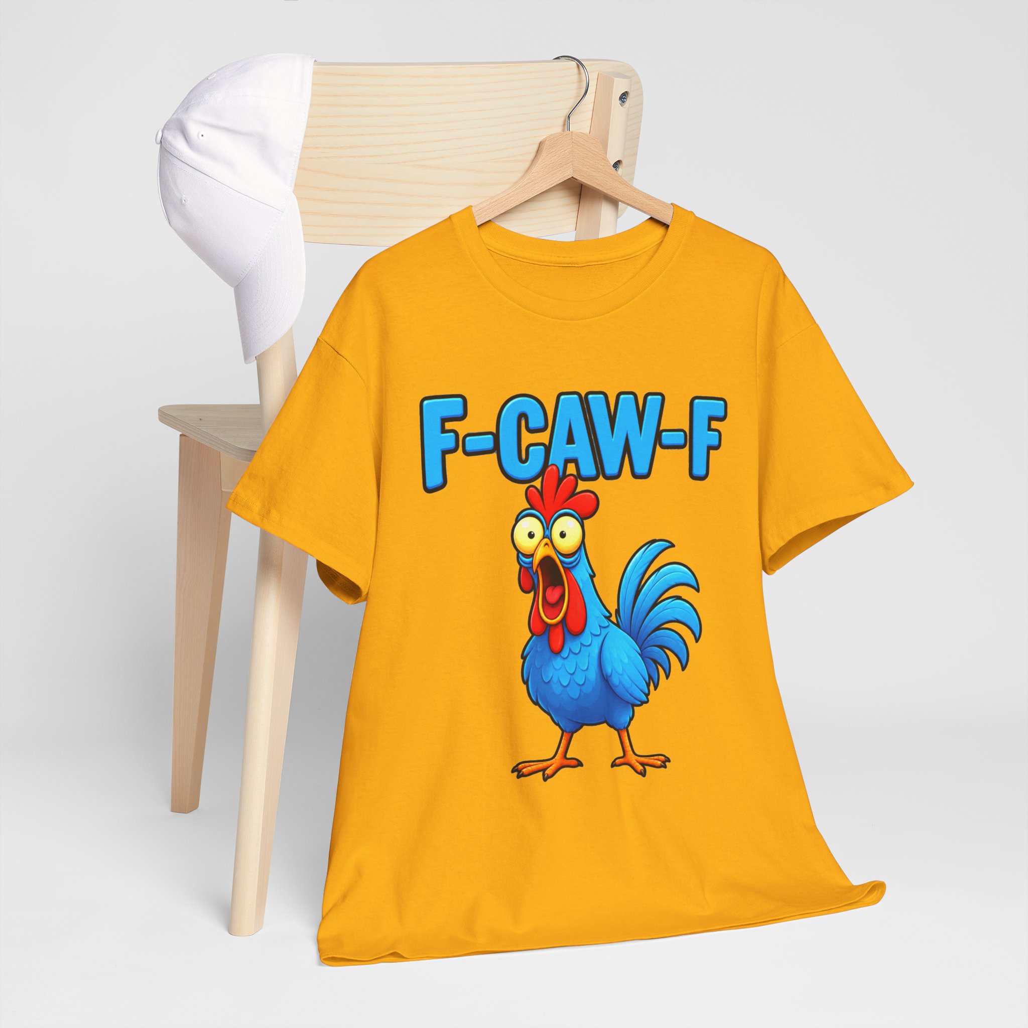 Funny Rooster T-Shirt – "F-CAW-F" Cartoon Chicken Tee – Image 12