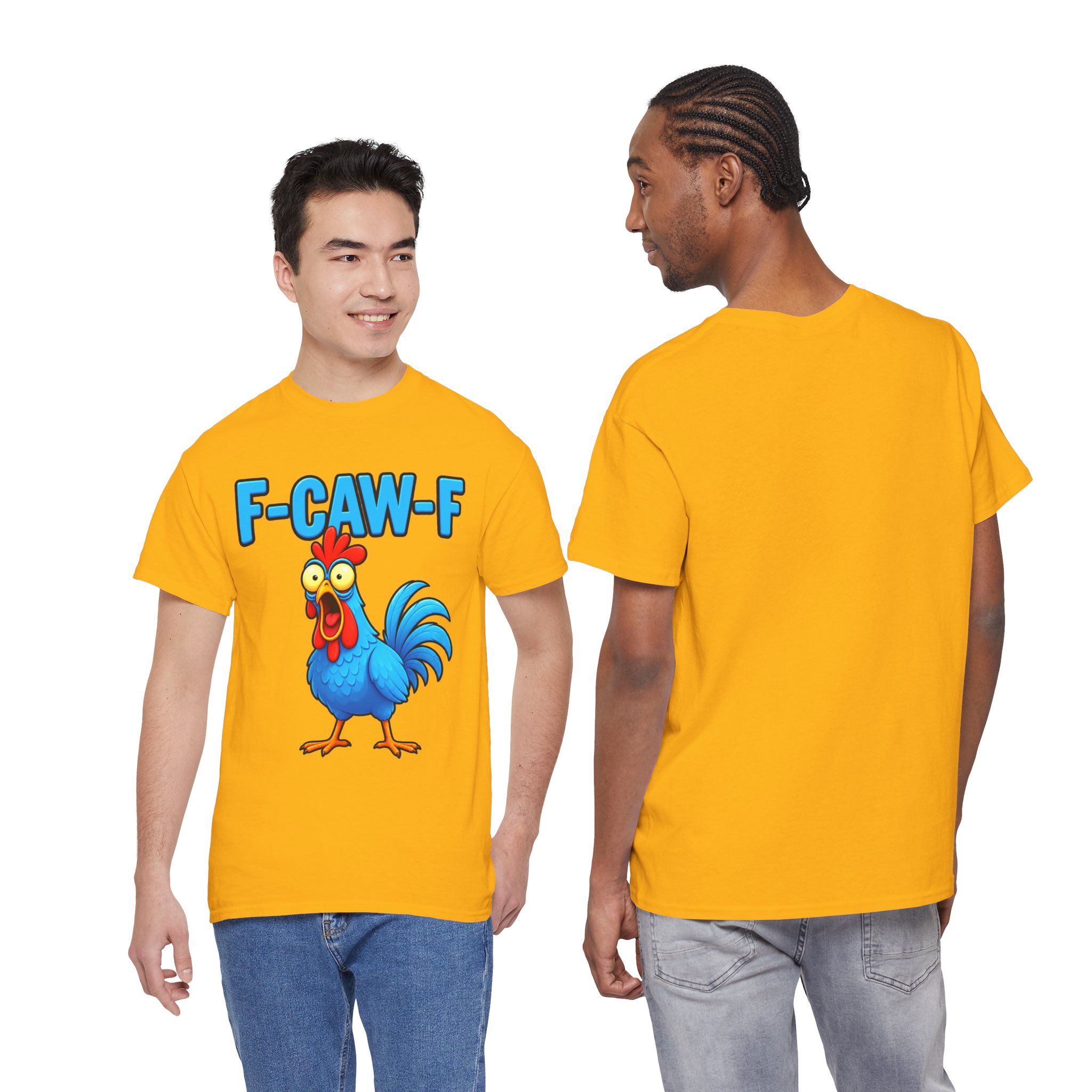 Funny Rooster T-Shirt – "F-CAW-F" Cartoon Chicken Tee – Image 14