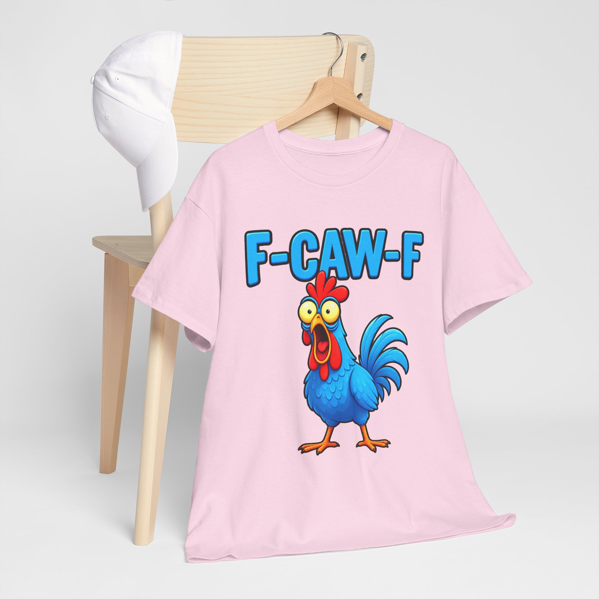 Funny Rooster T-Shirt – "F-CAW-F" Cartoon Chicken Tee – Image 17