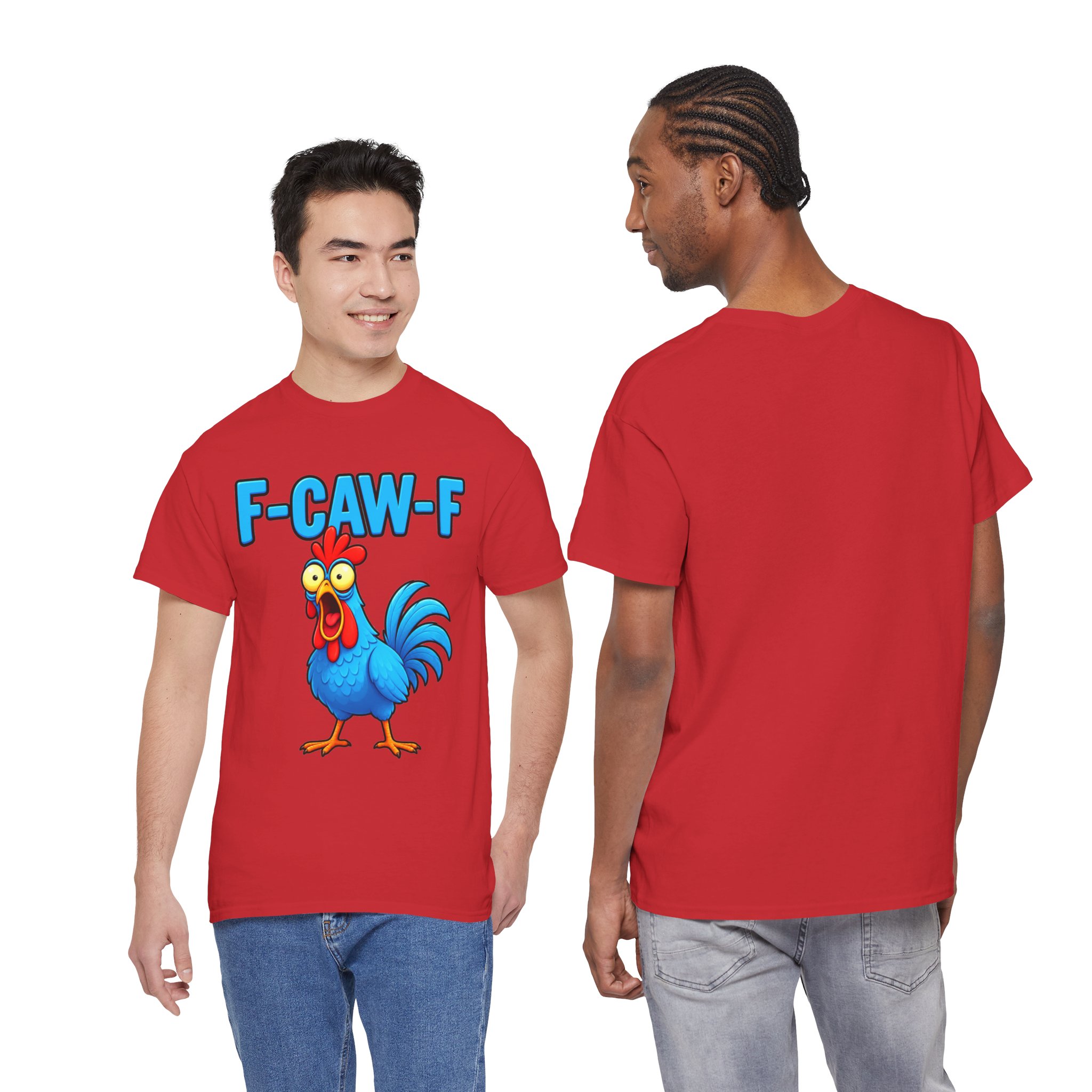 Funny Rooster T-Shirt – "F-CAW-F" Cartoon Chicken Tee – Image 23